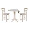 International Concepts Round 42 in Rd Ped Gathering Ht Table, 2 Stools, Unfinished, Ready to Finish, 42 in W, 42 in L, Wood K-42DPT-27-S402-2 - alternate 3